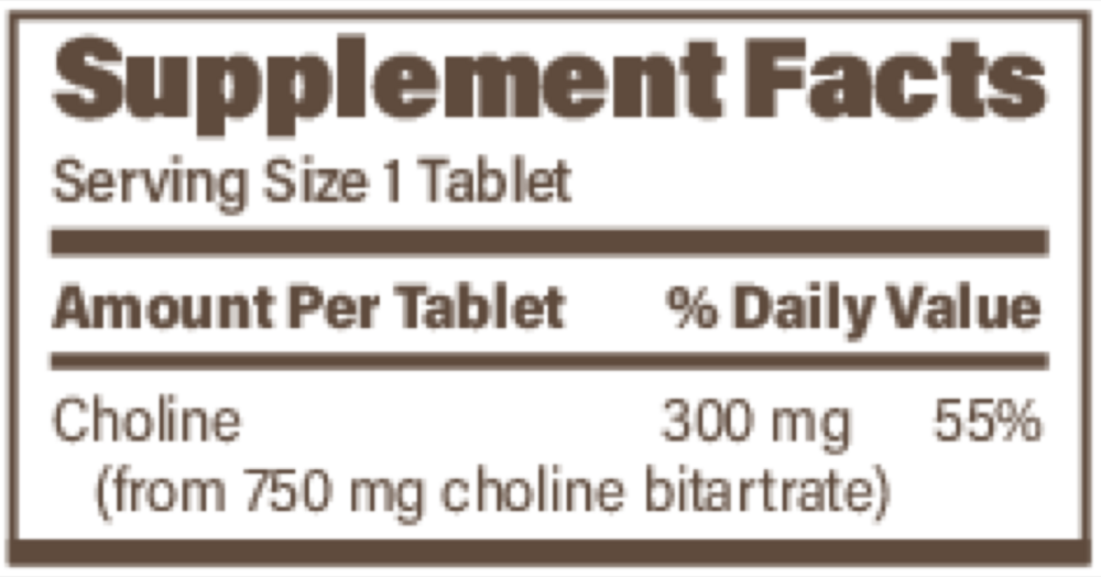 Product image for Sustained Release Choline SR 300mg.