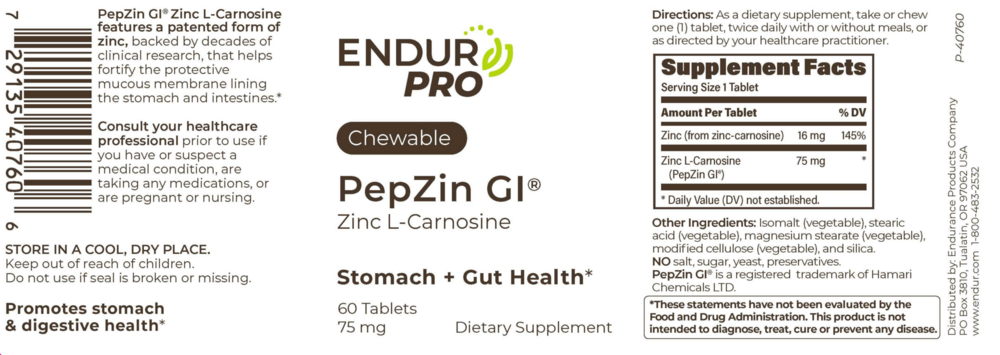 Product image for PepzinGI 75mg 60 tab.