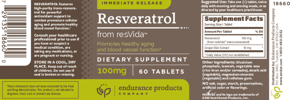 Product image for Resveratrol from resVida™ 100mg.