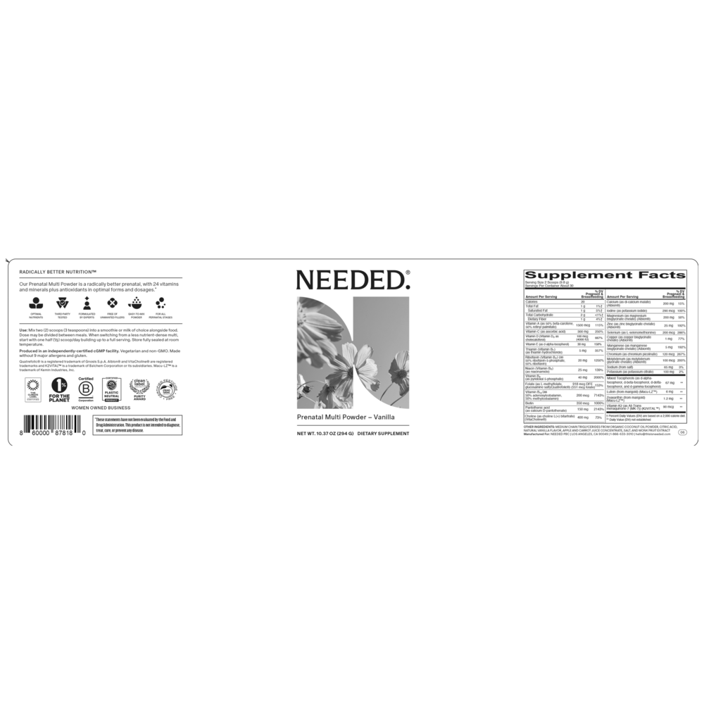 Product image for Prenatal Multi Powder, Vanilla.