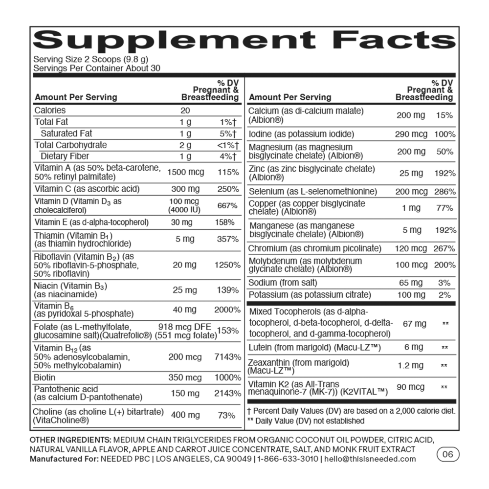 Product image for Prenatal Multi Powder, Vanilla.