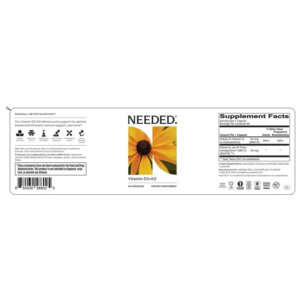 Product image for Vitamin D3+K2.