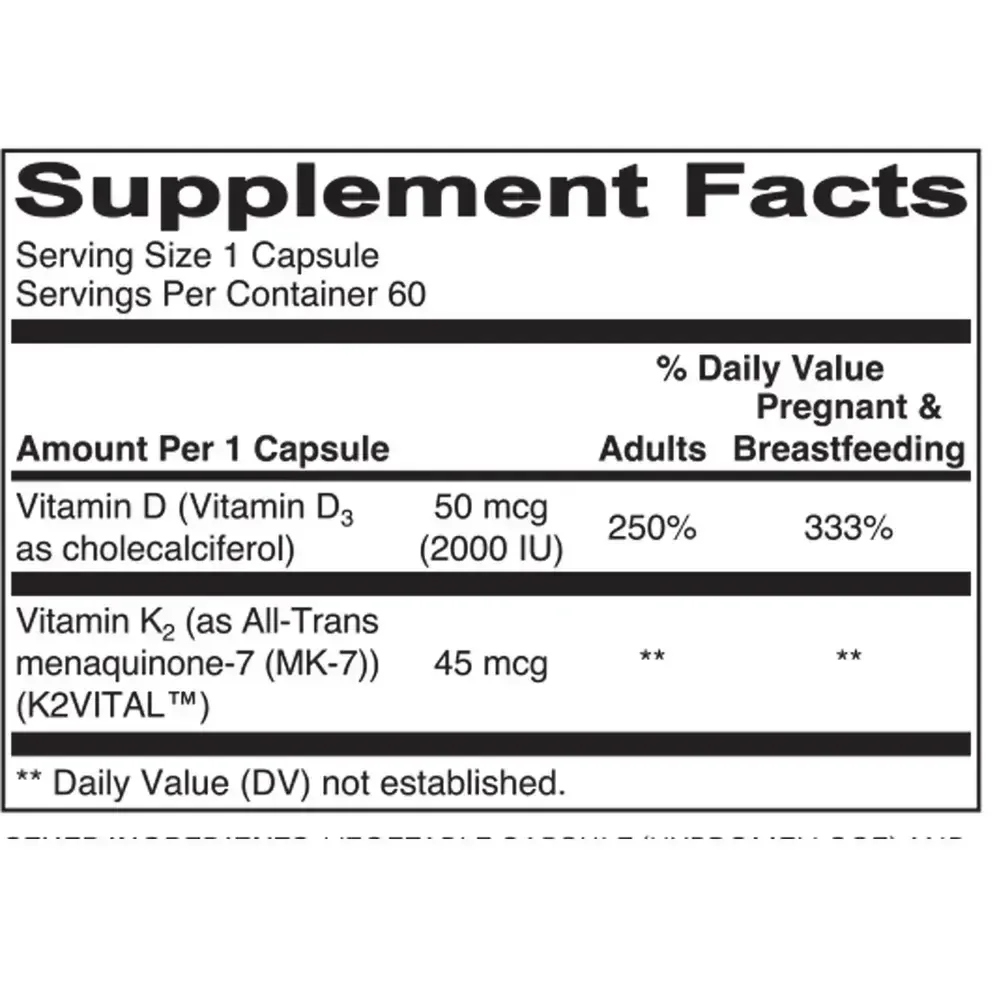 Product image for Vitamin D3+K2.