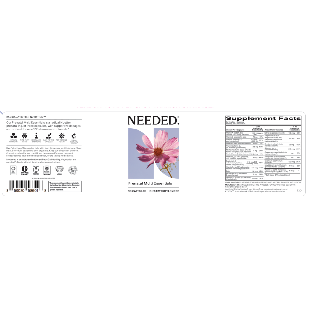 Product image for Prenatal Multi Essentials Capsules.