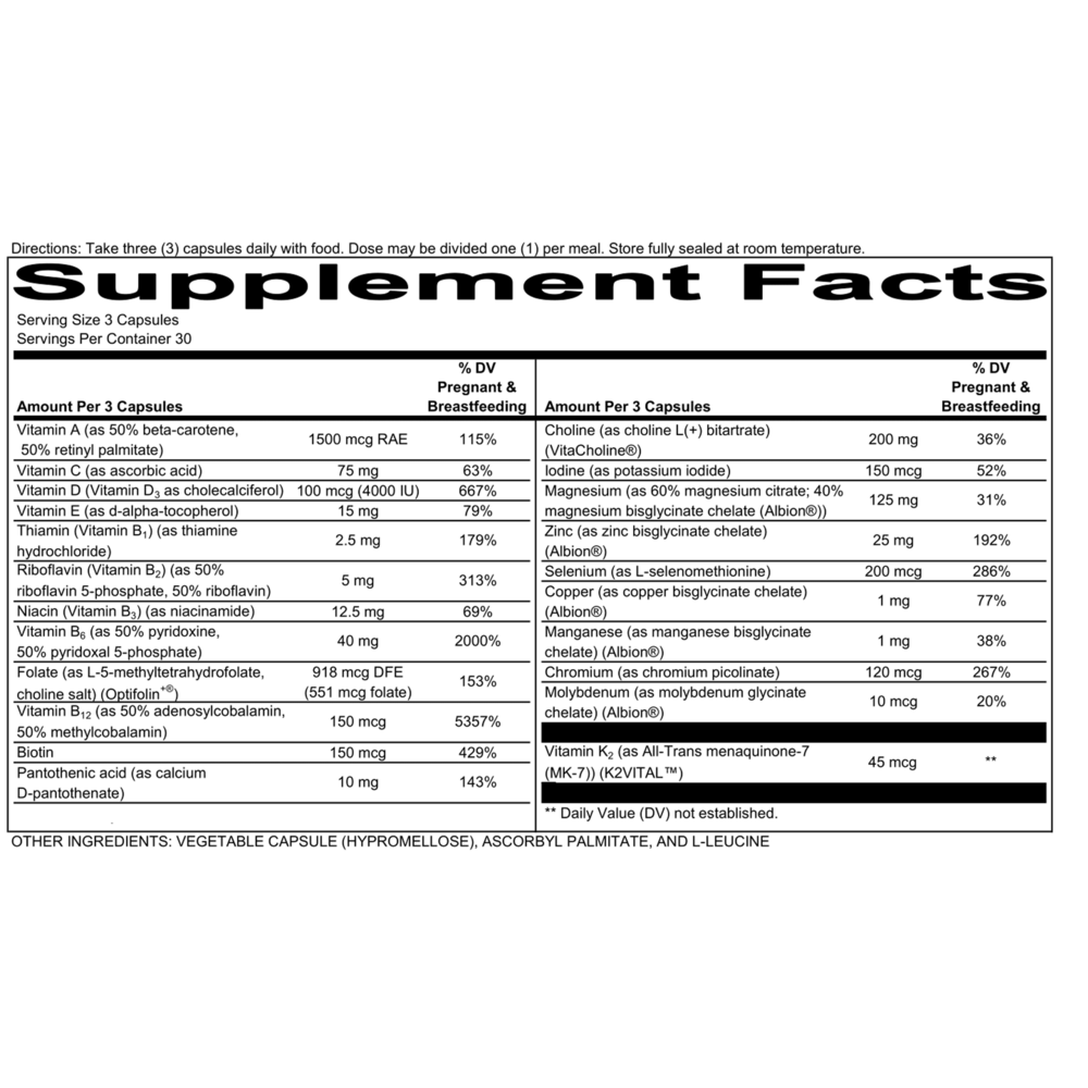 Product image for Prenatal Multi Essentials Capsules.