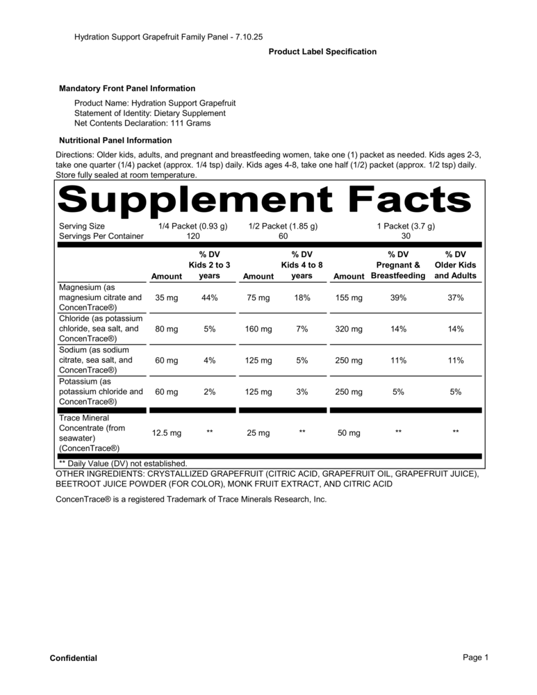 Product image for Hydration Support, Grapefruit.
