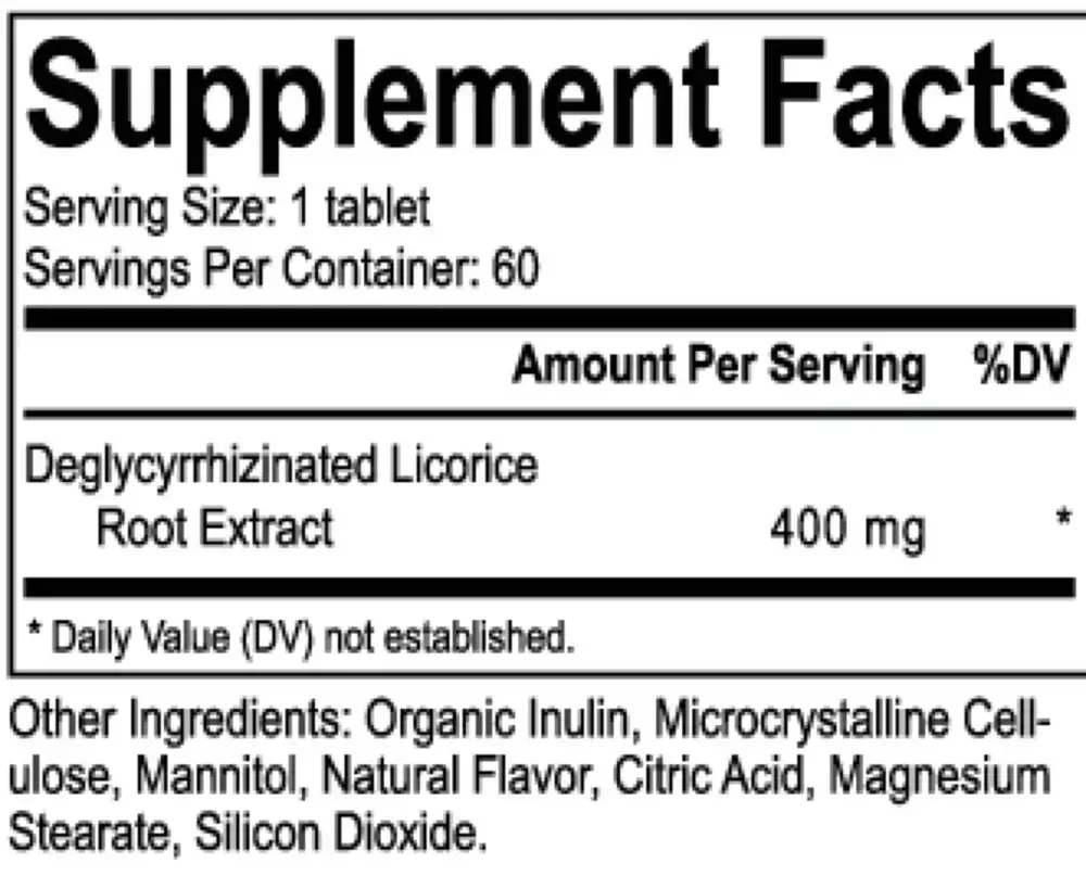 Product image for DGL Chewable.