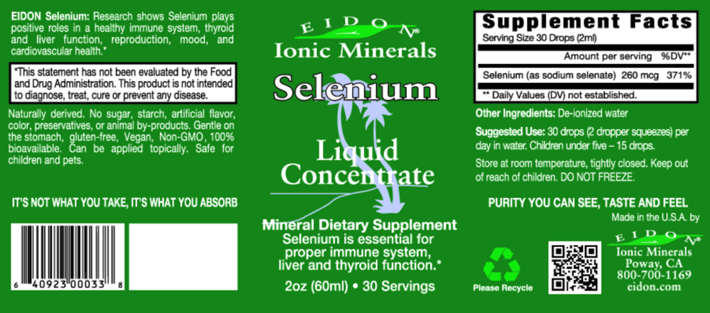 Product image for Eidon Ionic Minerals - 2oz Selenium Liqu.