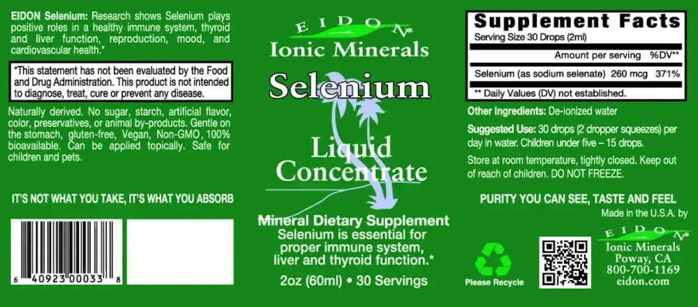 Product image for Eidon Ionic Minerals - 2oz Selenium Liqu.