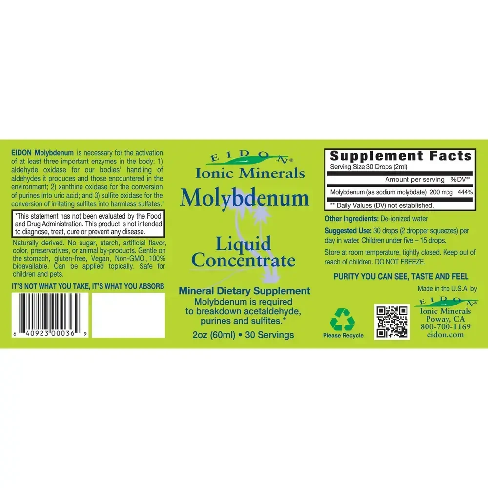 Product image for Eidon Ionic Minerals - 2oz Molybdenum Liquid.