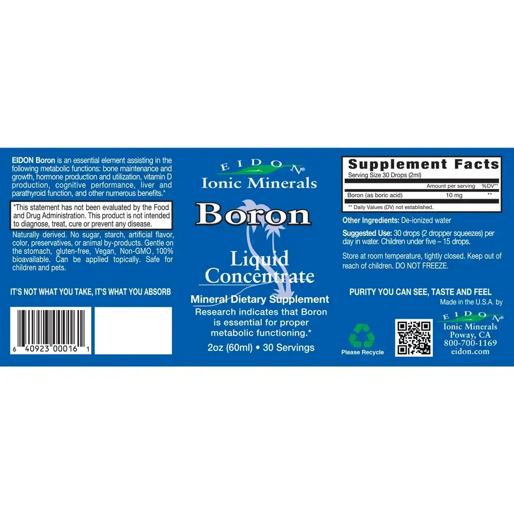 Product image for Eidon Ionic Minerals - 2oz Boron Liquid.