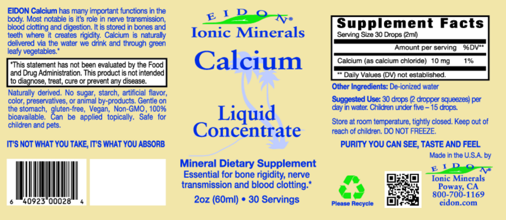 Product image for Eidon Ionic Minerals - 2oz Calcium Liqui.