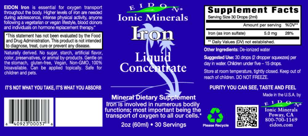 Product image for Eidon Ionic Minerals - Iron Liquid.