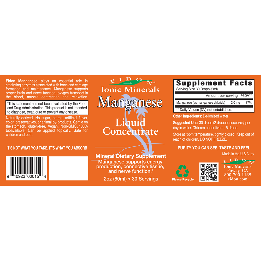 Product image for Eidon Ionic Minerals - Manganese Liquid.