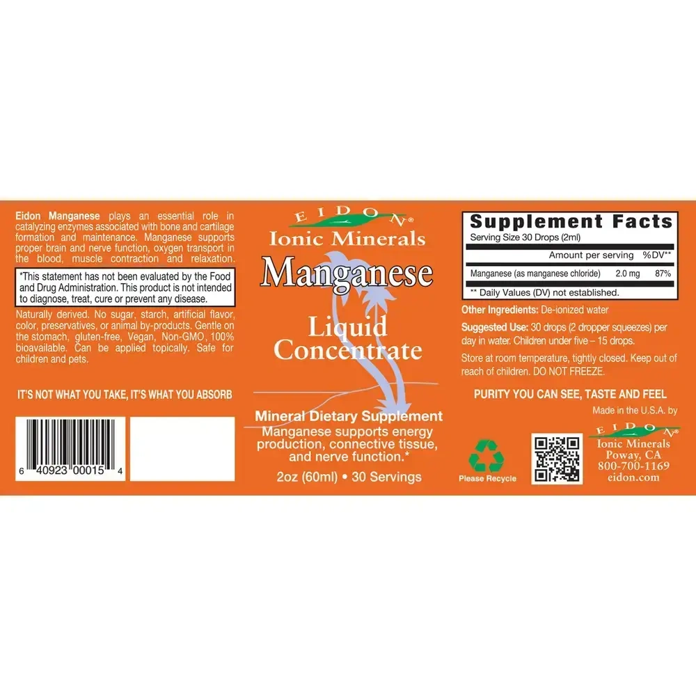 Product image for Eidon Ionic Minerals - Manganese Liquid.