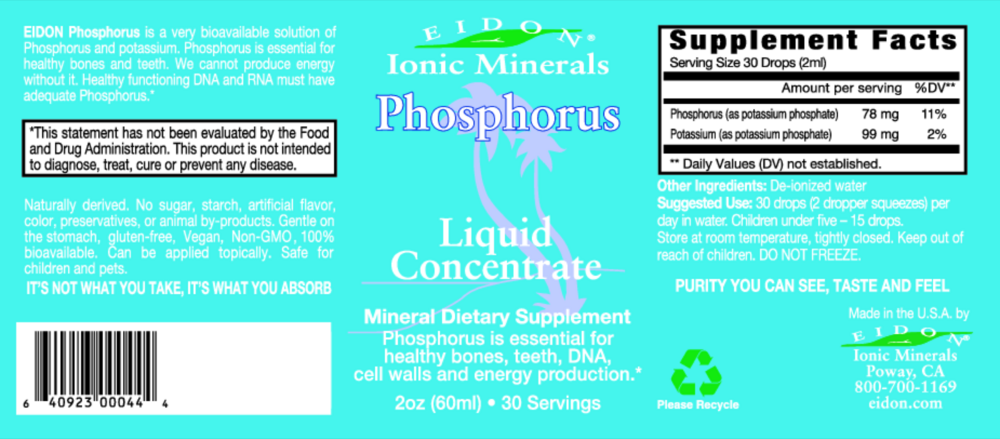 Product image for Eidon Ionic Minerals - Phosphorus Liquid.