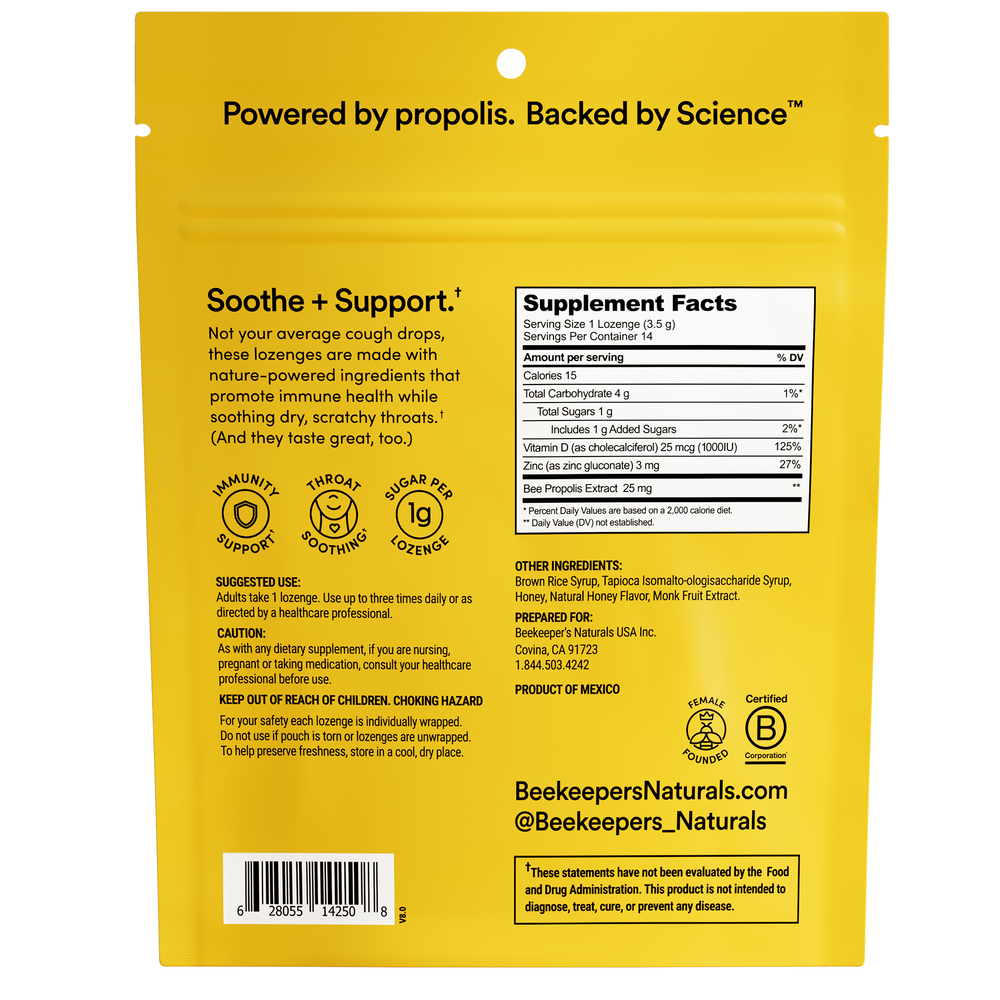 Product image for B. Soothed Honey Lozenges.