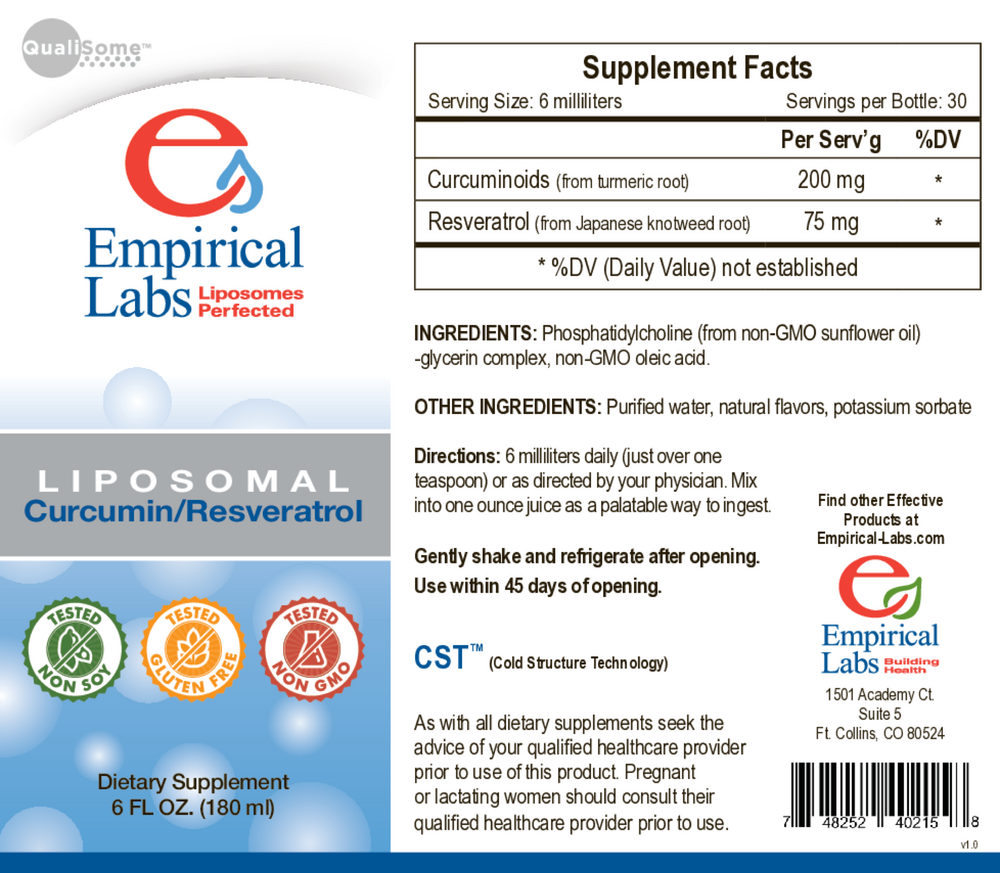 Product image for Liposomal Curcumin/Resveratrol, Citrus.