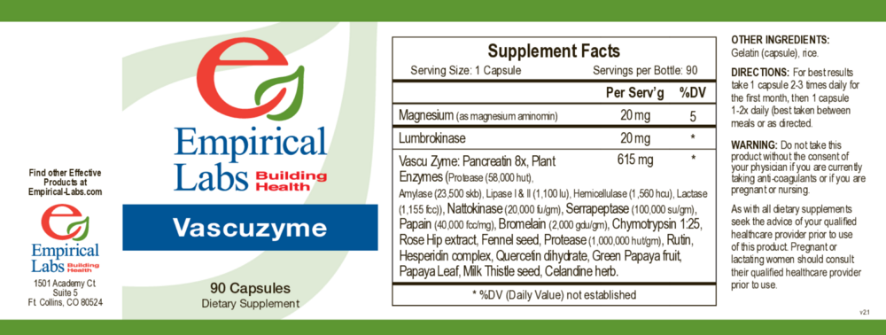 Product image for Vascuzyme.