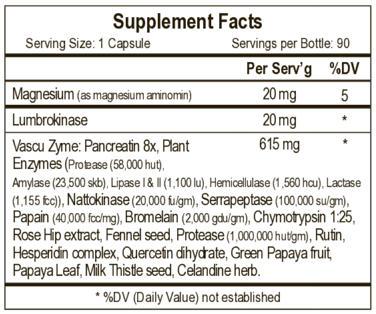 Product image for Vascuzyme.