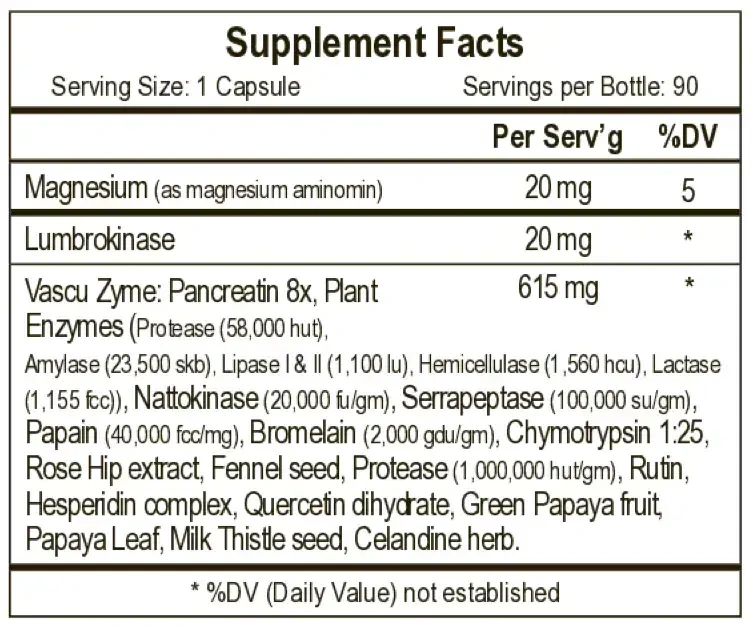 Product image for Vascuzyme.
