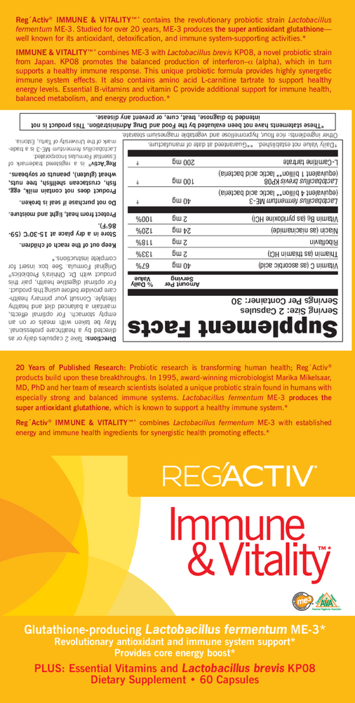 Product image for Reg'Activ Immune &amp; Vitality.
