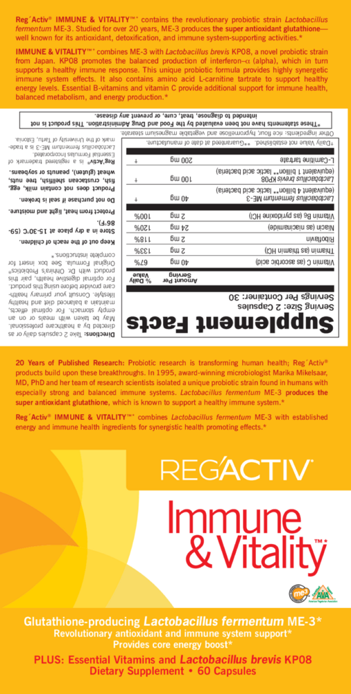 Product image for Reg'Activ Immune &amp; Vitality.