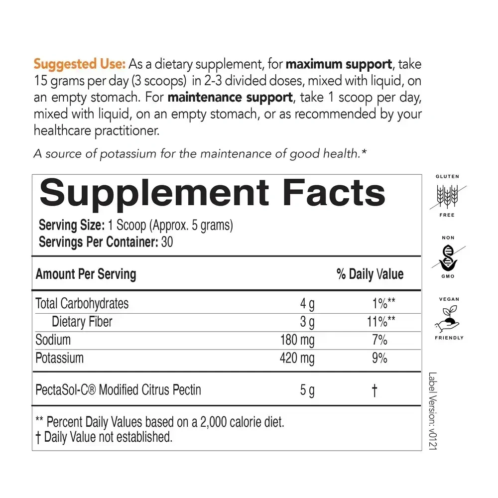 Product image for PectaSol Modified Citrus Pectin Unflavored Powder.