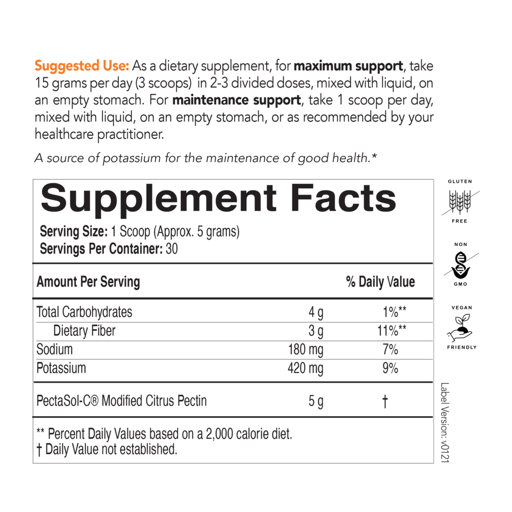 Product image for PectaSol Modified Citrus Pectin Unflavored Powder.