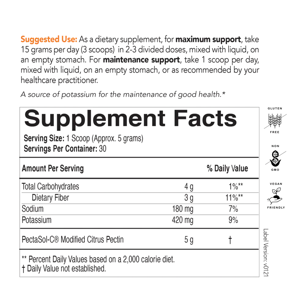 Product image for PectaSol Modified Citrus Pectin Unflavored Powder.