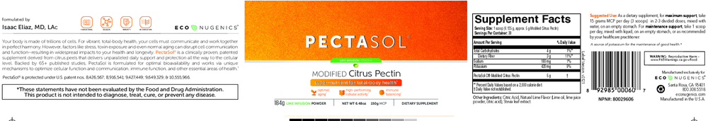 Product image for Pectasol Modified Citrus Pectin, Lime Infusion Powder.