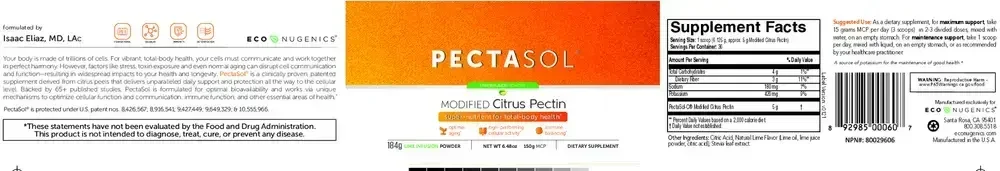 Product image for Pectasol Modified Citrus Pectin, Lime Infusion Powder.