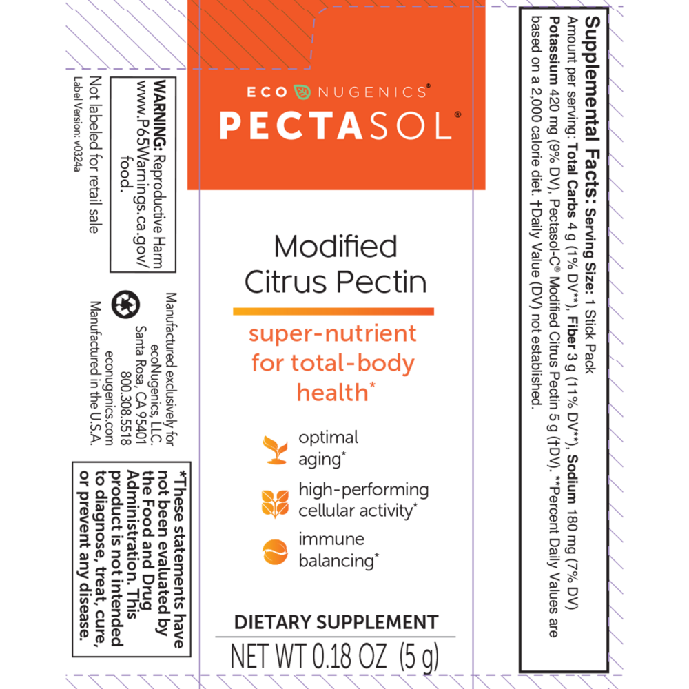 Product image for Econugenics Pectasol Plain Powder Stick Packs.