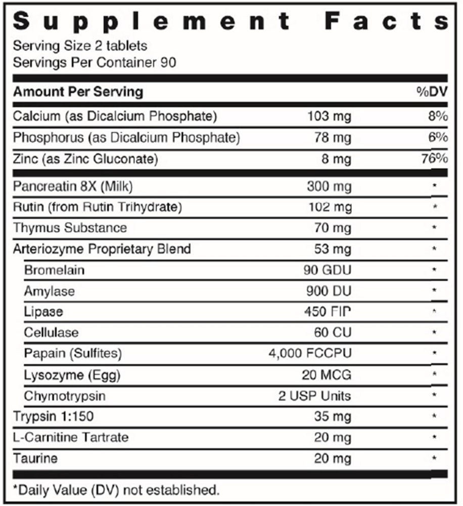 Product image for Arteriozyme.
