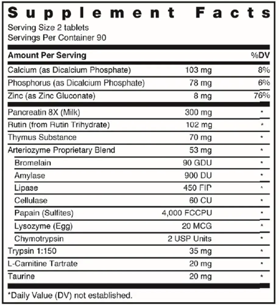Product image for Arteriozyme.