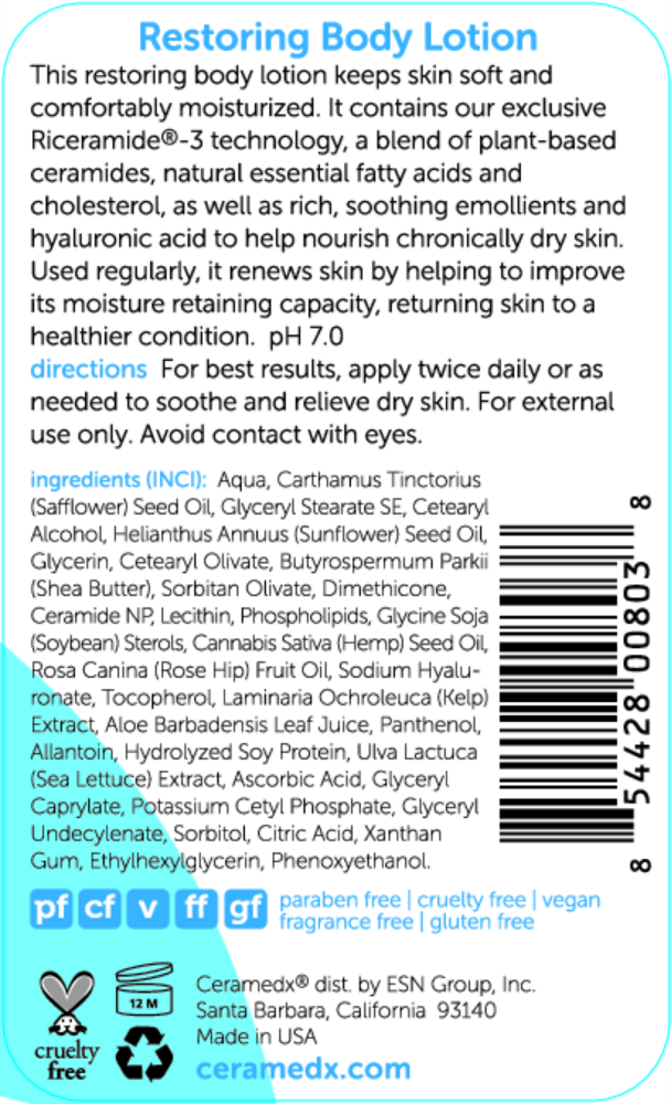 Product image for Ceramedx Restoring Body Lotion.