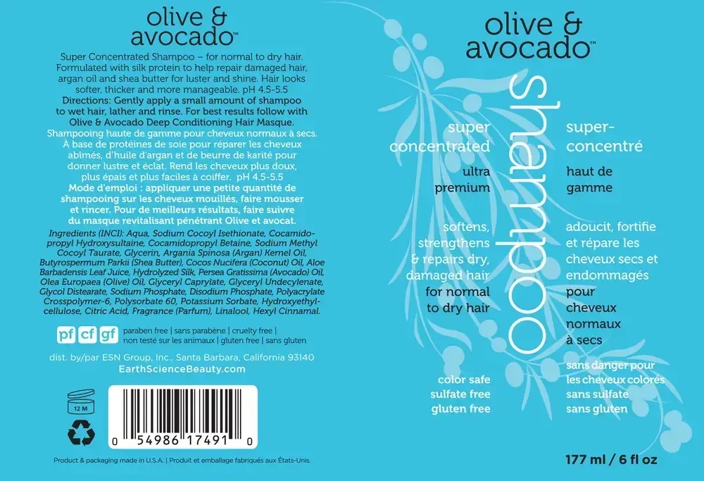 Product image for Olive &amp; Avocado Hair Shampoo.