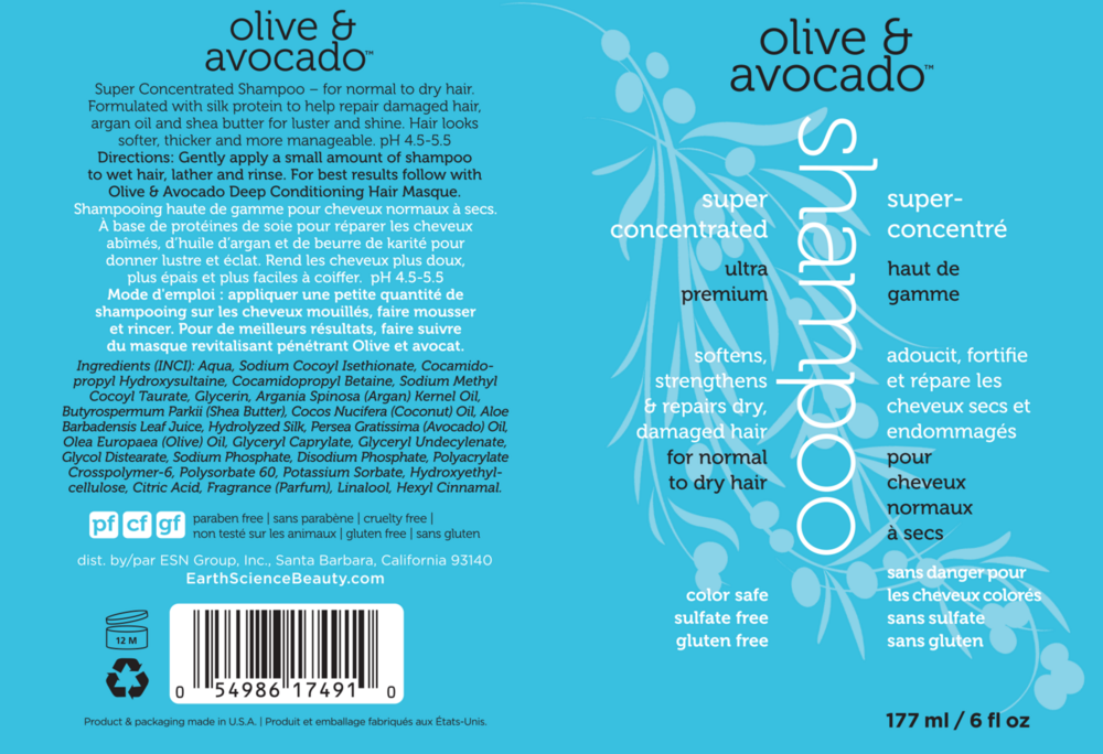 Product image for Olive &amp; Avocado Hair Shampoo.