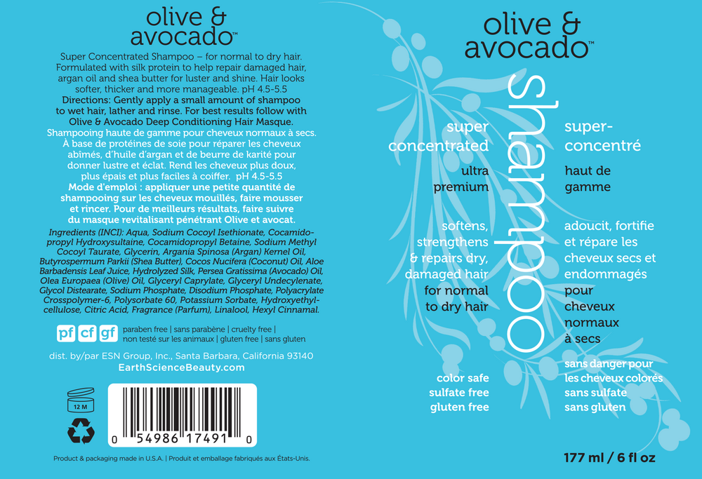 Product image for Olive &amp; Avocado Hair Shampoo.