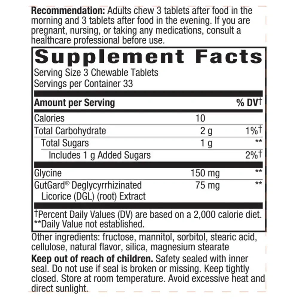 Product image for DGL Chewable.
