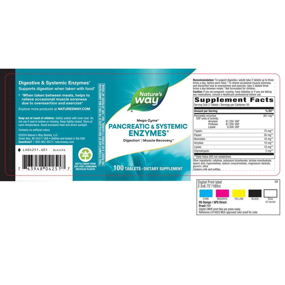 Product image for Mega-Zyme® Pancreatic &amp; Systemic Enzymes.