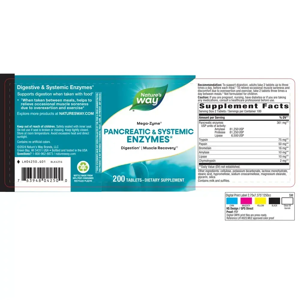 Product image for Mega-Zyme® Pancreatic &amp; Systemic Enzymes.