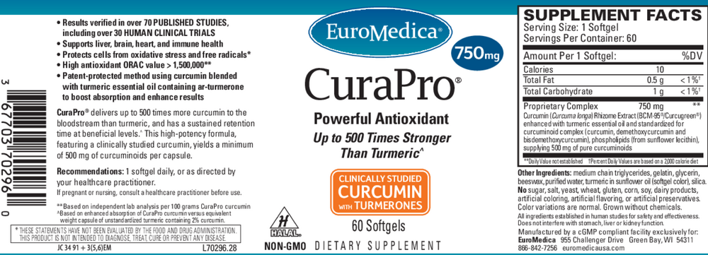 Product image for CuraPro® 750mg.