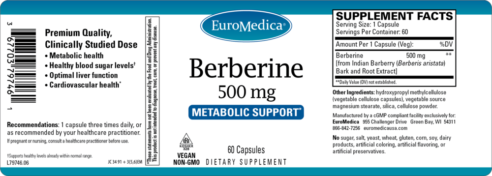 Product image for Berberine 500.