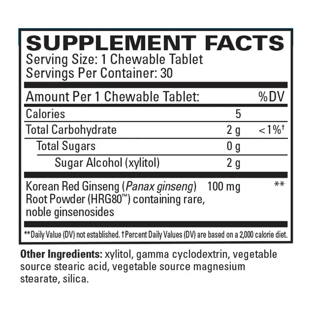 Product image for Red Ginseng Energy Chewable.