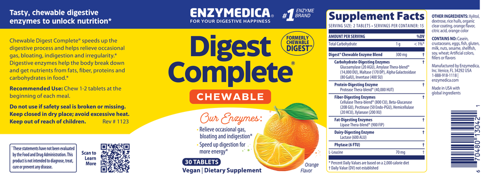 Product image for Digest Complete Chewable.