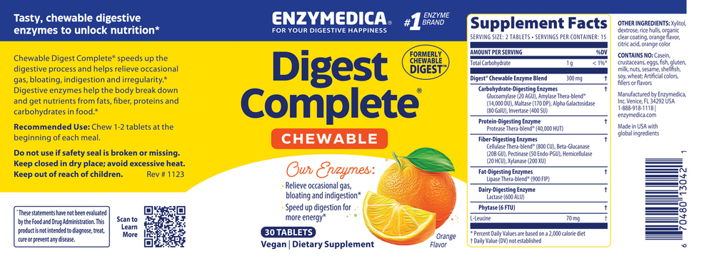 Product image for Digest Complete Chewable.
