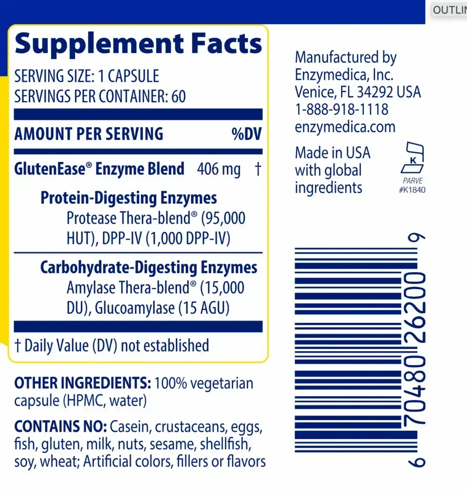 Product image for GlutenEase.