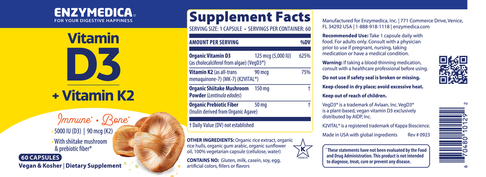 Product image for Organic Vitamin D3+K2.