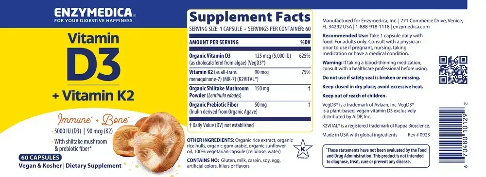 Product image for Organic Vitamin D3+K2.